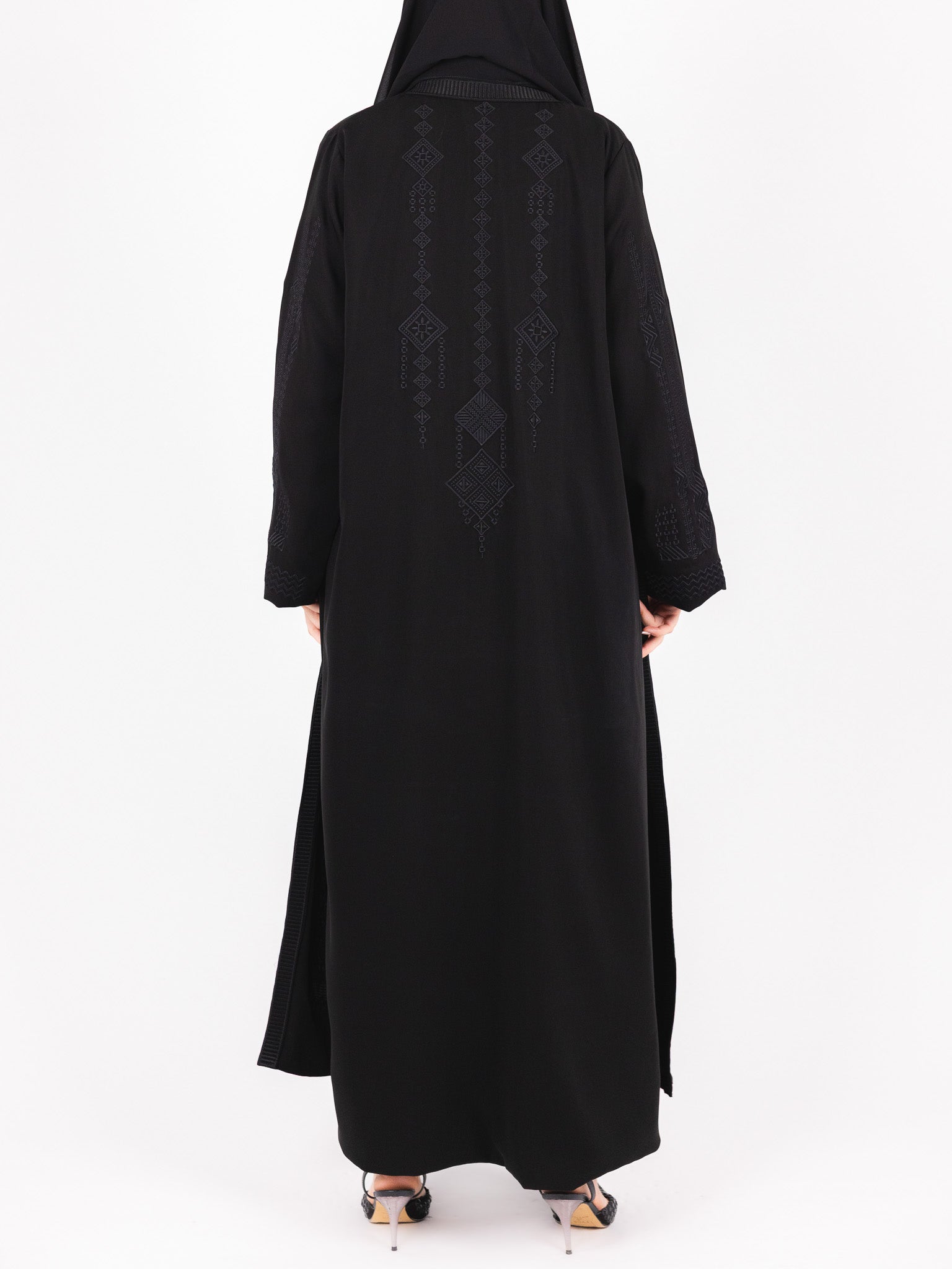 Black Tonal Embroidered Abaya