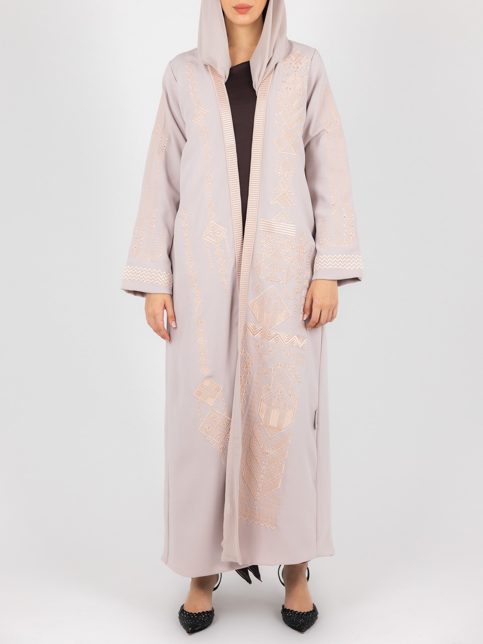 Blush Tonal Embroidered Abaya